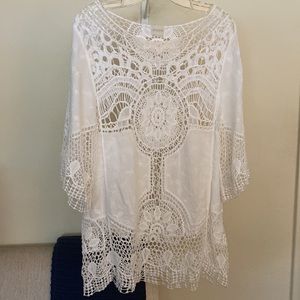 Chicos White lacework top - Size 2